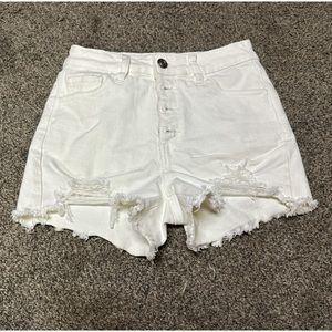 white jean shorts